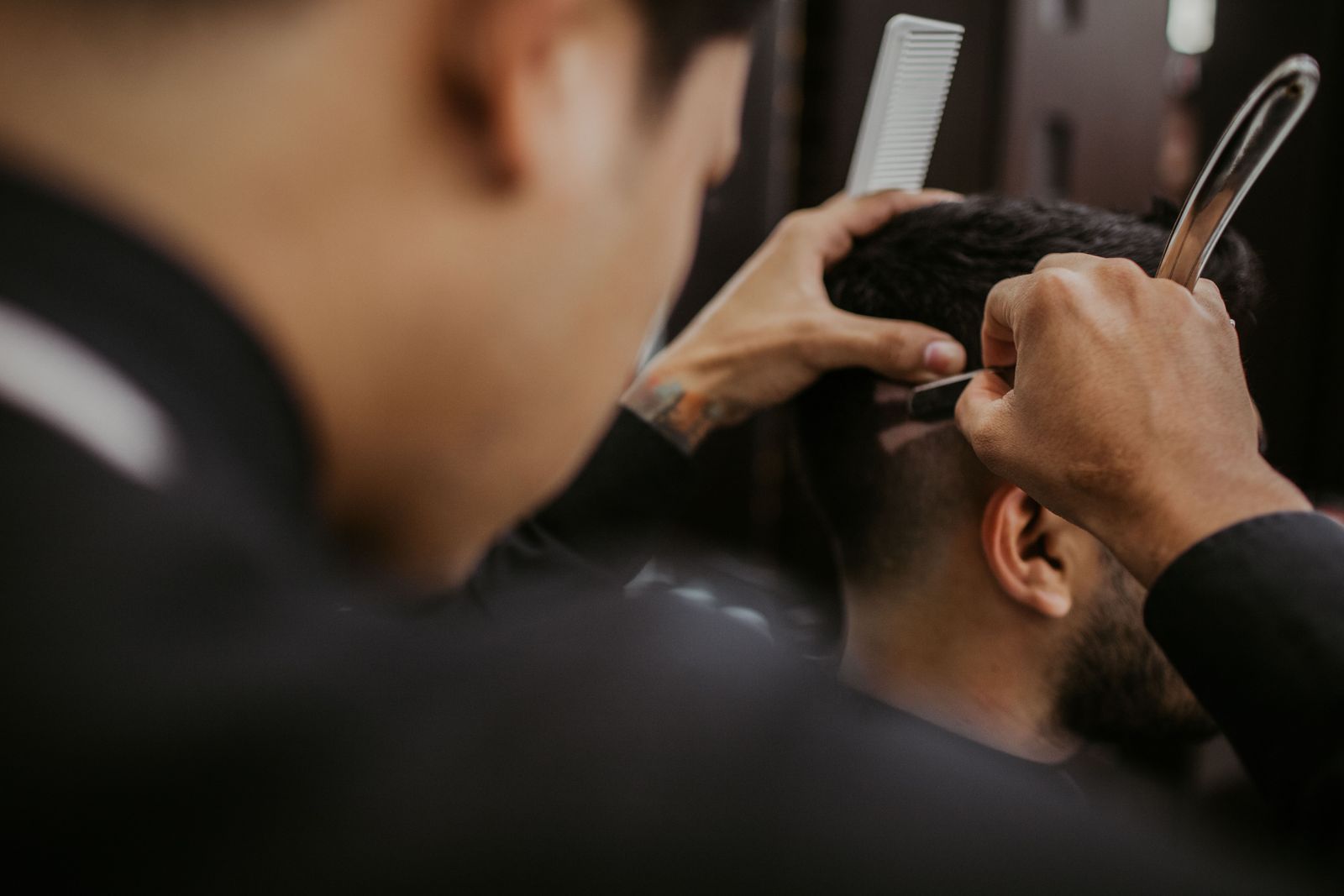 Professional barber precision grooming